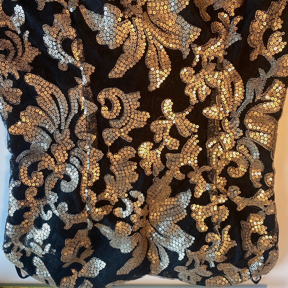 Gianni Bini Strapless Black and Gold Dress - Picture 12 of 14